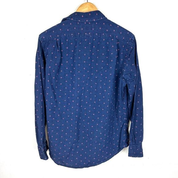 Polo Ralph Lauren Patterned Navy Blue Button Up Shirt Men’s M - Picture 6 of 9